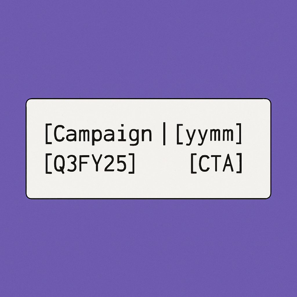A naming convention example for HubSpot email naming convention created by NameSync