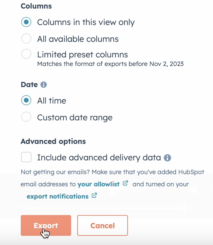 Export email names to analyze naming convention usage